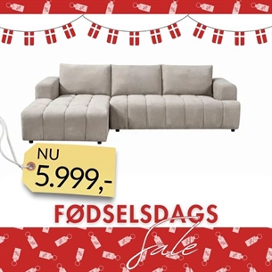 Sofa Model Oswald - Chaise Venstre - Stof Wind 11 - Pocket indlæg